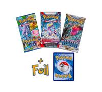 Pokemon TCG : 3 Packs de boosters et 1 Feuille aléatoire | Comprend 3 blisters de Cartes aléatoires et 1 Carte holofoil emballée Individuellement.