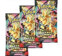 Pokémon TCG : Lot de 3 boosters Héros Ascensionnés | Pokémon Héros Ascensionnés ME03 | Série Pokémon Mega Evolution | Parfait pour les fans de héros ascensionnés | Authentifié Titan