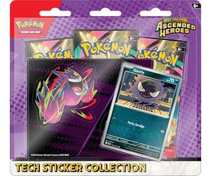 Pokémon TCG : Mega Evolution - Collection d'autocollants Ascended Heroes Tech - Gastly (1 Carte en Aluminium et 3 boosters)