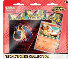 Pokémon TCG : Mega Evolution - Collection d'autocollants Tech Ascended Heroes - Charmander (1 Carte en Aluminium et 3 boosters)
