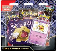 Pokémon TCG : Scarlet & Violet - Collection d'autocollants Paldean Fates Tech - Greavard (1 Carte en Aluminium et 3 boosters)