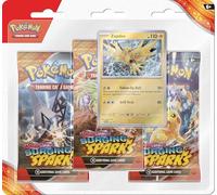 Pokémon TCG : Scarlet & Violet - Surging Sparks - Lot de 3 Blister - Zapdos (3 boosters et Carte
