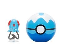 Pokémon Tentacool et Scuba Clip ‘N’ Go Ball Comprend Une Figurine de Combat de 5 cm avec Un Support et Un Accessoire Scuba Ball.