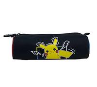 Pokemon® Trousse cylindrique, Porte-Tous, matériel Scolaire, Pikachu, étui Noir, Produit Officiel (CyP Brands)