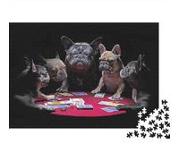 Poker Bulldogs français Puzzle 1000 Pièces Adulte sans Poussière, Jeu De Puzzle À Assembler Soi-même Ultra Difficult Puzzle pour Un Jeu De Puzzle De Fête, pour Les Amateurs D'éni