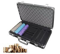 Poker Chip Box - Aluminium Alloy, 39 x 21 x 6 cm Display Case Hard-Shell Protection | Portable Storage Professional Poker Organizer, Accessory Case For Family Game Nights, Friendly Gathering