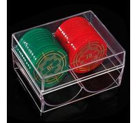 Poker Chip Tray Case - Clear Trays2 Slots, Poker Chip Display, Clear Acrylic Poker Chip Rack Holds 40 Standard-Sized Chips For Or Home