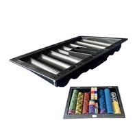 Poker Chip Trays & Racks - Chip Case, Poker Table Chip Holder, Titulaire de plateau pour chips de table de concessionnaire pour les jetons de poker son design portable garantit qu'il peut être rangé