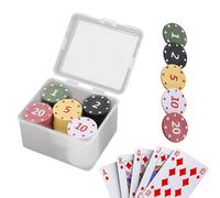 Poker Chips with Denominations - 100 Pieces Colored Game Accessory with Storage Box - Game Poker Chips | for Home Travel Night Tournaments Parties Holiday Birthday Offices Room Family Gathering Friend