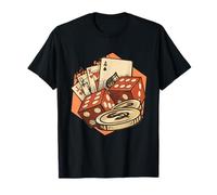 Poker Joueur de poker Jeu de cartes Casino Argent jetons as dés T-Shirt