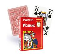 Poker Modiano Plastique Rouge Jouer Cartes 4 Grand Index Taille Made Italie Neuf