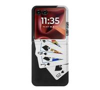 Poker Royal Straight Flush Etui Flip Housse Cuir pour Motorola Razr 60 Ultra, Razr Ultra 2025