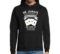 Poker | Sweat à Capuche ne jamais sous-estimer Un Quinquagénaire | Collection Pull Passion Sport Activité Association pour Homme cinquantenaire XXL