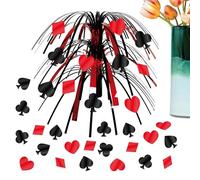 Poker Table Centerpieces - Playing Cards Decor, Classic Theme Table Ornaments for Game Night Use, Decorative Poker Display Pieces for Holiday, Party Decoration Set for Home 11.81* 7.87inches