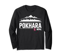 Pokhara Badge Souvenir de Voyage Motif Horizon du Népal Manche Longue