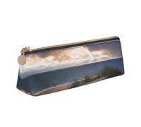 POKIKKJH Beach Dunes Trousse à stylos pour l'école et les fournitures scolaires - Sac de rangement à fermeture éclair - Petit sac à stylos - Convient pour les filles et les garçons du collège, blanc,