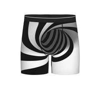 POKIKKJH Boxer pour homme avec imprimé cercles abstraits, tourbillons - Sous-vêtements respirants, confortables et durables, Noir , L