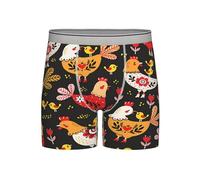 POKIKKJH Boxer pour homme avec imprimé coq et poules - Respirant - Confortable et durable, gris clair, L