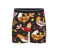 POKIKKJH Boxer pour homme avec imprimé coq et poules - Respirant - Confortable et durable, Noir , S