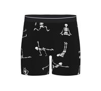 POKIKKJH Boxer pour homme imprimé tête de mort, caleçon boxer respirant confortable et durable, Noir , XL