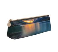 POKIKKJH Glacier National Park Trousse à stylos, boîte de papeterie scolaire, sac de rangement, rangement à fermeture éclair, petit sac à stylos adapté pour les filles et les garçons du collège,