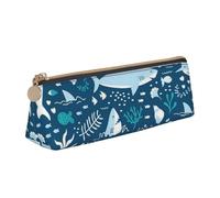 POKIKKJH Joli sac à stylos en forme de poisson bleu, boîte de papeterie scolaire, sac de rangement, rangement à fermeture éclair, petit sac à stylos adapté pour les filles et les garçons du collège,