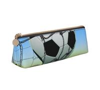 POKIKKJH Sac à stylos réseau de football, boîte de papeterie scolaire, sac de rangement, rangement à fermeture éclair, petit sac à stylos adapté pour les filles et les garçons du collège, blanc,