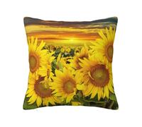 POKIKKJH Taie d'oreiller à fermeture éclair avec motif tournesol, taie d'oreiller imprimée en polyester, peut être utilisée comme taie d'oreiller pour canapé, chambre à coucher et salon