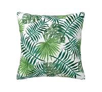 POKIKKJH Taie d'oreiller transparente à motif feuille de palmier avec fermeture éclair, taie d'oreiller en polyester imprimé, peut être utilisée comme taie d'oreiller pour canapé, chambre à coucher et