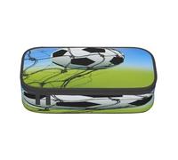 POKIKKJH Trousse à crayons grande capacité avec impression réseau de football