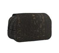 POKIKKJH Trousse à crayons grande capacité avec imprimé hiéroglyphes égyptiens anciens, Noir , Taille unique, Trousse de toilette