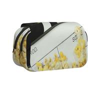 POKIKKJH Trousse à crayons grande capacité avec imprimé pop-corn et double coque, Noir , Taille unique, Trousse de toilette