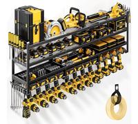 POKIPO Grand support mural pour outils électriques, 4 niveaux et 12 perceuses, organiseur d'outils de garage et de rangement, porte-outils adapté pour atelier, établi