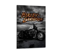POKKMNJB Impression sur toile de style moto Harley Davidson Cafe Racer Street Bike - Décoration d'intérieur pour chambre à coucher, salon - 30 x 45 cm - Style cadre