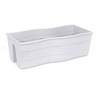 POKM Toolsmarket GmbH Jardinière de balcon, bac à fleurs, jardinière pour balustrade Wave 60 / H : 20 cm, blanc