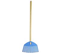 POKM Toolsmarket GmbH Râteau pour Enfants 21 cm avec Manche en Bois pour Enfants Focus Baby Bleu