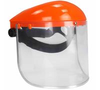 pokm toolsmarket Masque de protection avec vitre en PVC pour débroussailleuse et tondeuse, casque de protection réglable et visière rabattable, visière de protection pour tondeuse à gazon et jardinage