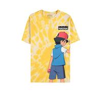 PokMon T Shirt Ash and Pikachu Nouveau Officiel Unisex Jaune Allover Print Size XL