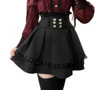 Pokn - Chemises Lolita Jirai Kei Mode Kawaii Goth pour Femmes en Dentelle Maille Transparente à Manches Longues, M