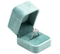 POKOFO Boîte cadeau classique en velours pour bague de fiançailles Vert sauge