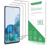 Pokolan Lot de 3 protections d'écran en verre trempé pour Samsung Galaxy S20 FE 5G, Galaxy S20 FE - Prend en charge le lecteur d'empreintes digitales, anti-rayures, dureté 9H, sans bulles, facile à
