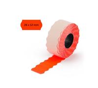 POKORNYS - 9 000 étiquettes autocollantes pour étiquettes de prix (rouge / 26x12mm) I amovibles I étiquetage avec prix, date... I étiquettes de prix pour étiqueteuses manuelles à bord ondulé