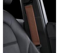 POKSRI 1P Housse de ceinture de sécurité en cuir de vache véritable pour ceinture de sécurité de voiture, accessoire pour conducteur, sac à dos, sac à bandoulière (café)