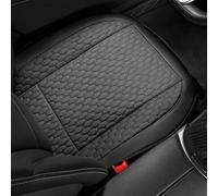 POKSRI 1P Housse de siège de voiture en lin pour siège avant et bas, en tissu de lin véritable, antidérapant, ajustement universel pour véhicules, camions, SUV (noir)