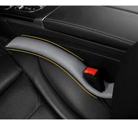 POKSRI 1P Remplissage latéral de siège de Voiture,Remplisseur Espace siège Cuir Vache véritable, Protège-Fente sièges Voiture, Cuir véritable, Évite Chute Petits Objets(Gris)