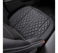 POKSRI Housse Siege Voiture Universel Cuir de Vache veritable,Protection Protege Siege conducteur,Ça Convient pour la Plupart des véhicules de la catégorie A et supérieures(Noir,1p)