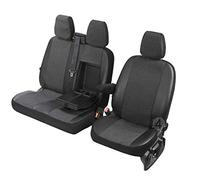 Pokter Housses de siège Viva sur mesure pour Fiat Ducato 2006-2016 2+1 Première rangée (1+2) Noir Similicuir voiture