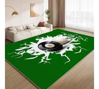 POKXAEU Tapis Boule Blanche 8, Tapis Vert Craquelé Blanc Lavable pour Salon Chambre à Coucher Doux Antidérapant sans Perte à Poils Courts pour Crèche Ferme Maison Couloir 120x150cm