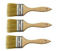 POL-BRUSH 3 Pinceaux à Peinture Professionnel Plat 63 mm - Les poils naturels de haute qualité - Pinceaux Polyvalent - Lot de 3 Pinceaux - Taille 63 mm