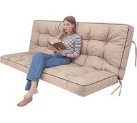 POLA coussin pour balançoire de jardin 120×106×10 cm - imperméable, protégé contre les UV, matelassé, confortable, avec attaches - beige